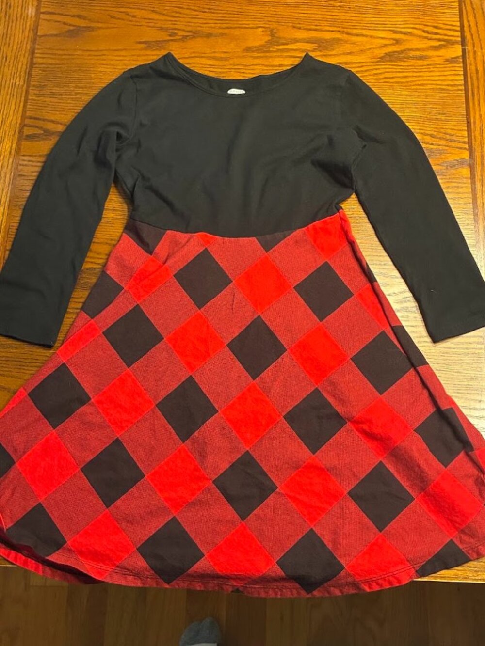 Old Navy Black and Red 100% Cotton Dress - Girls Size L (10-12)